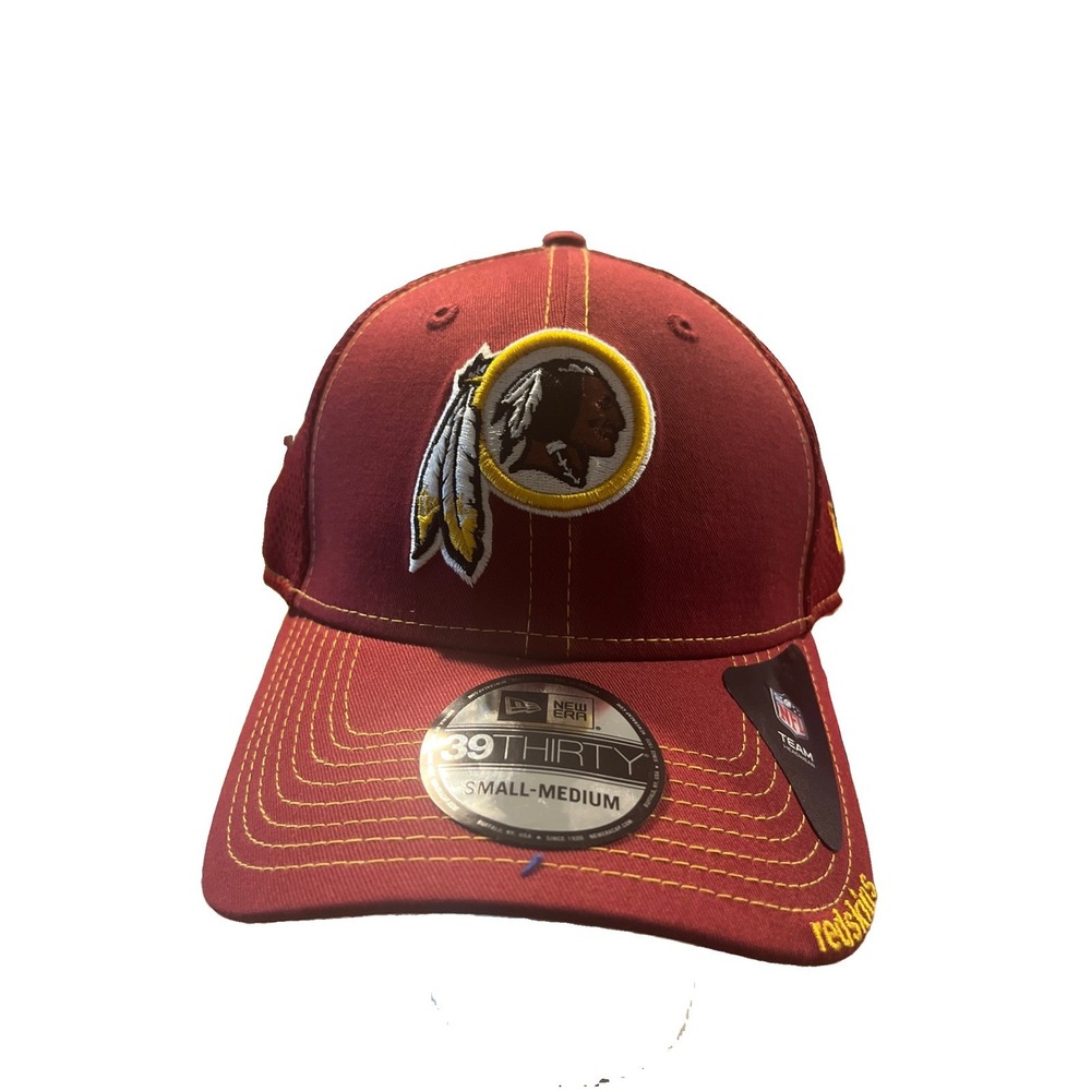 New Era 39THIRTY Washington Redskins Hat Small Medium Burgundy NFL Mesh Cap